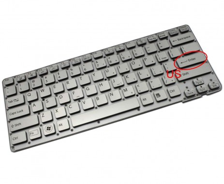 Tastatura Sony Vaio VPC CA1S1E argintie. Keyboard Sony Vaio VPC CA1S1E. Tastaturi laptop Sony Vaio VPC CA1S1E. Tastatura notebook Sony Vaio VPC CA1S1E