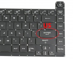 Tastatura Asus ROG STRIX G G531GT iluminata RGB banda 8 pini layout US fara rama enter mic