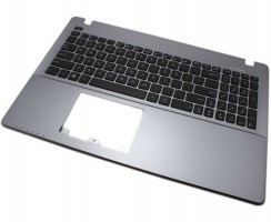 Tastatura Asus  A550LN neagra cu Palmrest argintiu. Keyboard Asus  A550LN neagra cu Palmrest argintiu. Tastaturi laptop Asus  A550LN neagra cu Palmrest argintiu. Tastatura notebook Asus  A550LN neagra cu Palmrest argintiu