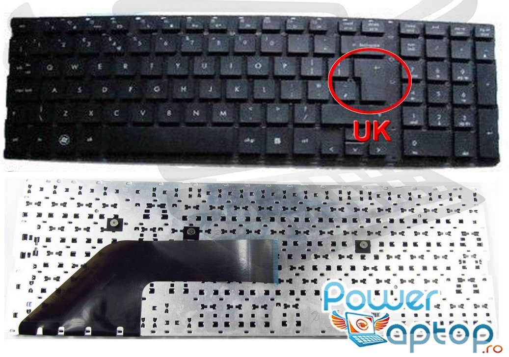 Tastatura HP ProBook 4525S layout UK fara rama enter mare HP imagine noua 2022