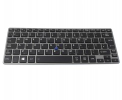 Tastatura Toshiba Portege Z30-A-18U Rama gri iluminata backlit. Keyboard Toshiba Portege Z30-A-18U Rama gri. Tastaturi laptop Toshiba Portege Z30-A-18U Rama gri. Tastatura notebook Toshiba Portege Z30-A-18U Rama gri