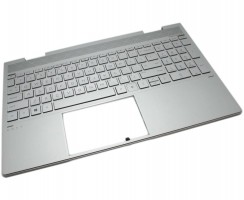 Tastatura HP Envy X360 15T-ED Argintie cu Palmrest Argintiu iluminata backlit. Keyboard HP Envy X360 15T-ED Argintie cu Palmrest Argintiu. Tastaturi laptop HP Envy X360 15T-ED Argintie cu Palmrest Argintiu. Tastatura notebook HP Envy X360 15T-ED Argintie cu Palmrest Argintiu