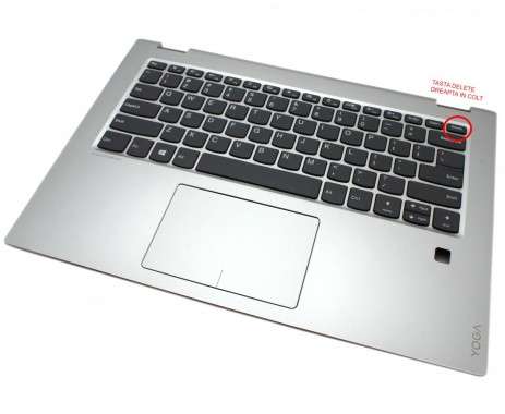 Palmrest Lenovo S1CS008AX000. Carcasa Superioara Lenovo S1CS008AX000 Argintiu cu tastatura si touchpad inclus