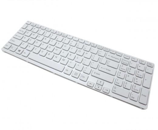 Tastatura Sony Vaio SVE17 alba iluminata backlit. Keyboard Sony Vaio SVE17 alba iluminata backlit. Tastaturi laptop Sony Vaio SVE17 alba iluminata backlit. Tastatura notebook Sony Vaio SVE17 alba iluminata backlit