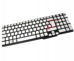 Tastatura Sony Vaio SVS15118ECB argintie iluminata. Keyboard Sony Vaio SVS15118ECB. Tastaturi laptop Sony Vaio SVS15118ECB. Tastatura notebook Sony Vaio SVS15118ECB