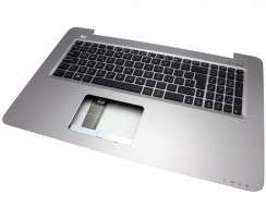 Tastatura Asus X756UJ neagra cu Palmrest argintiu. Keyboard Asus X756UJ neagra cu Palmrest argintiu. Tastaturi laptop Asus X756UJ neagra cu Palmrest argintiu. Tastatura notebook Asus X756UJ neagra cu Palmrest argintiu