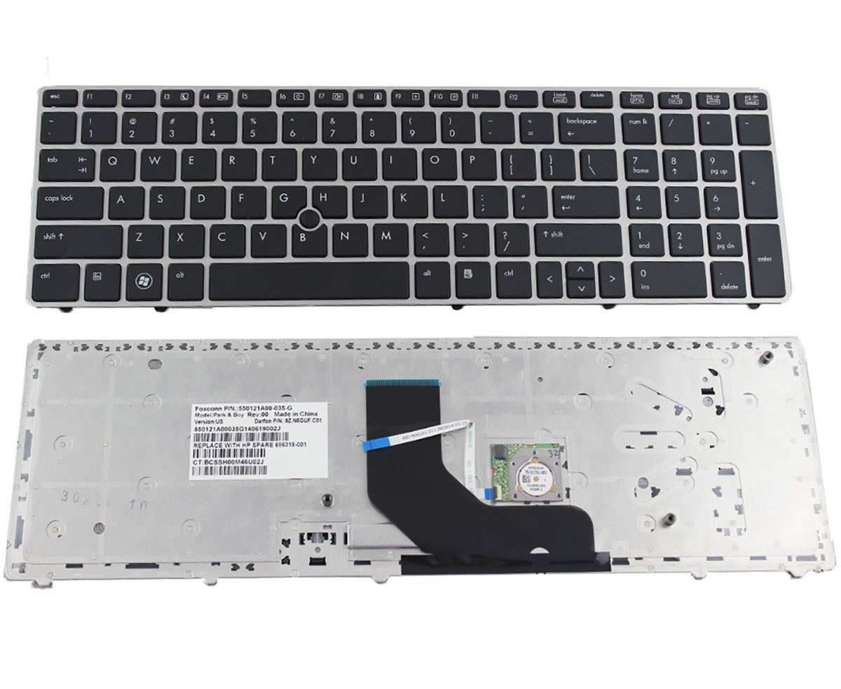Tastatura HP ProBook 6560b rama argintie 6560b