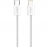 Cablu USB-C Lightning 30W 1m textil impletit Sunix Premium SCIP11 Alb