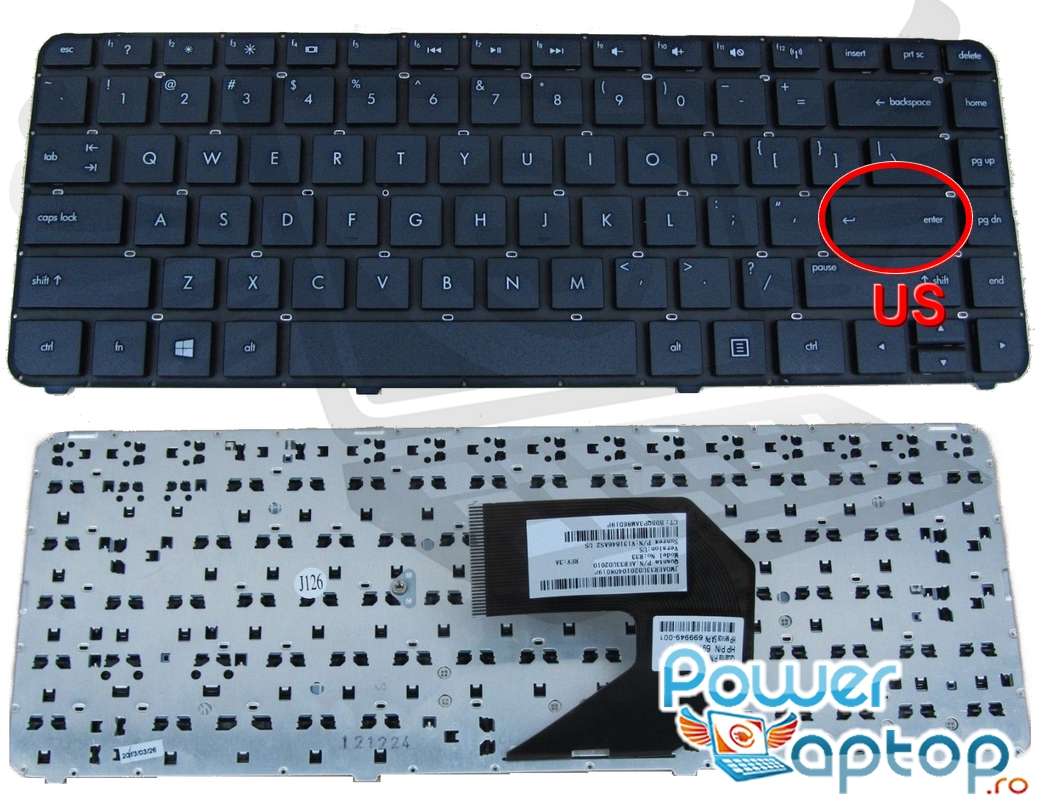 Tastatura HP Pavilion G4 2000 layout US fara rama enter mic