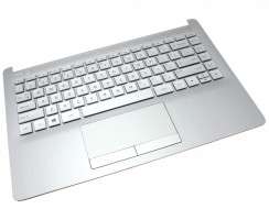 Tastatura HP 6051B1239502 Argintie cu Palmrest Argintiu si TouchPad iluminata backlit. Keyboard HP 6051B1239502 Argintie cu Palmrest Argintiu si TouchPad. Tastaturi laptop HP 6051B1239502 Argintie cu Palmrest Argintiu si TouchPad. Tastatura notebook HP 6051B1239502 Argintie cu Palmrest Argintiu si TouchPad