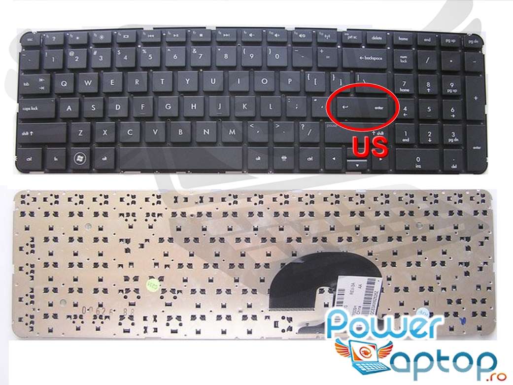 Tastatura HP Pavilion dv7 4040 layout US fara rama enter mic