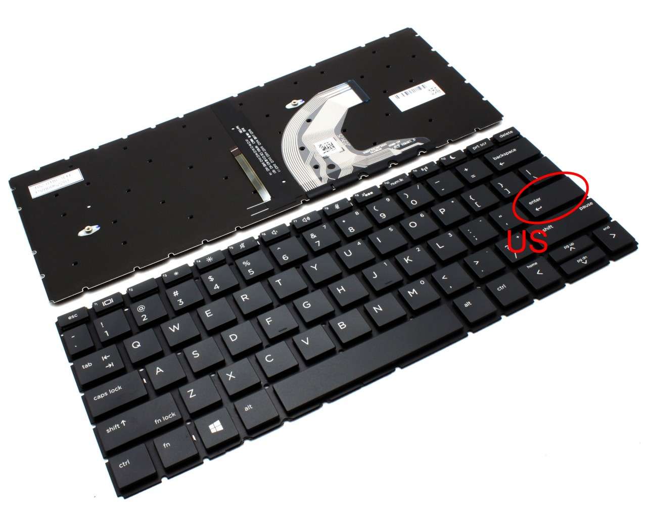 Tastatura HP ProBook 430 G6 iluminata layout US fara rama enter mic