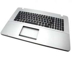 Tastatura Asus X751L neagra cu Palmrest Argintiu. Keyboard Asus X751L neagra cu Palmrest Argintiu. Tastaturi laptop Asus X751L neagra cu Palmrest Argintiu. Tastatura notebook Asus X751L neagra cu Palmrest Argintiu