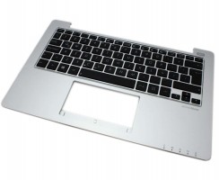 Tastatura Asus VivoBook S200E neagra cu Palmrest argintiu. Keyboard Asus VivoBook S200E neagra cu Palmrest argintiu. Tastaturi laptop Asus VivoBook S200E neagra cu Palmrest argintiu. Tastatura notebook Asus VivoBook S200E neagra cu Palmrest argintiu