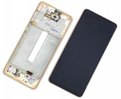 Ansamblu Display LCD + Touchscreen Original Service Pack Samsung Galaxy A33 A336 5G Display Original Service Pack cu Rama  Auriu Gold. Ecran + Digitizer Original Service Pack Samsung Galaxy A33 A336 5G Display Original Service Pack cu Rama  Auriu Gold