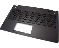 Tastatura Asus  N56D rosie cu Palmrest negru iluminata backlit. Keyboard Asus  N56D rosie cu Palmrest negru. Tastaturi laptop Asus  N56D rosie cu Palmrest negru. Tastatura notebook Asus  N56D rosie cu Palmrest negru