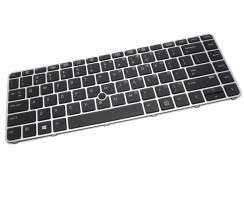 Tastatura HP 840 G4 Neagra cu Rama Gri iluminata backlit. Keyboard HP 840 G4 Neagra cu Rama Gri. Tastaturi laptop HP 840 G4 Neagra cu Rama Gri. Tastatura notebook HP 840 G4 Neagra cu Rama Gri