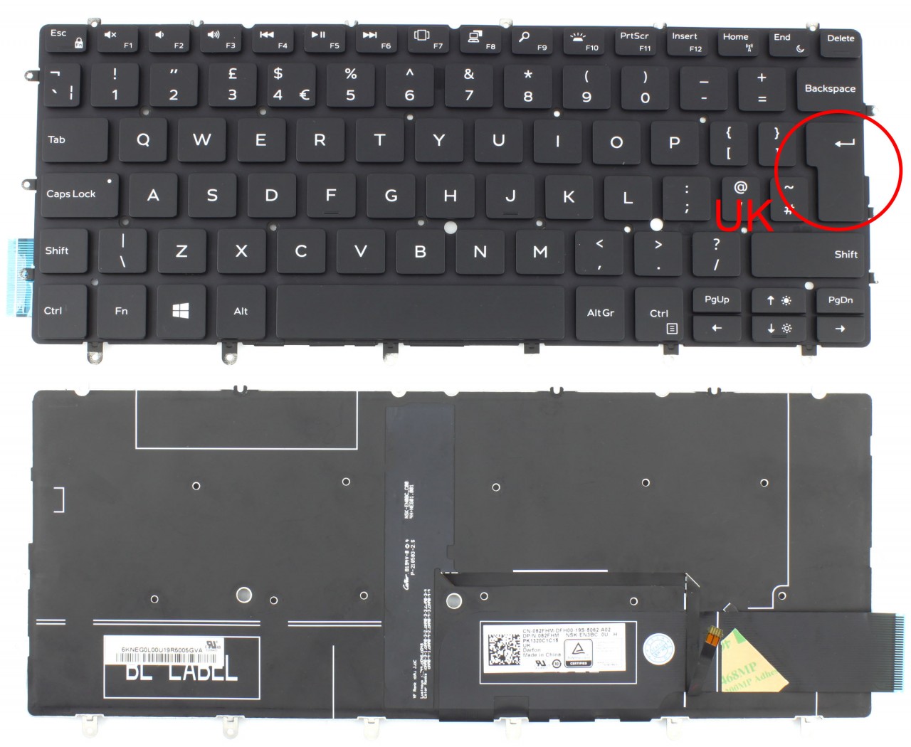 Tastatura Dell XPS 13 9370 iluminata layout UK fara rama enter mare image10