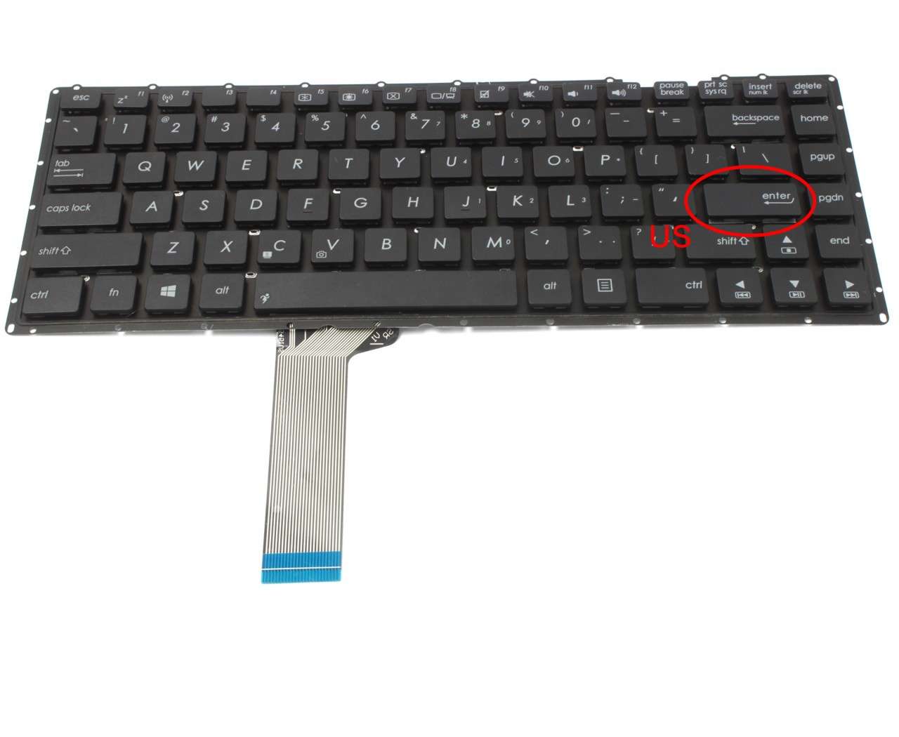 Tastatura Asus X451 layout US fara rama enter mic