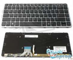 Tastatura HP EliteBook 1040 G2 rama gri iluminata backlit. Keyboard HP EliteBook 1040 G2 rama gri. Tastaturi laptop HP EliteBook 1040 G2 rama gri. Tastatura notebook HP EliteBook 1040 G2 rama gri