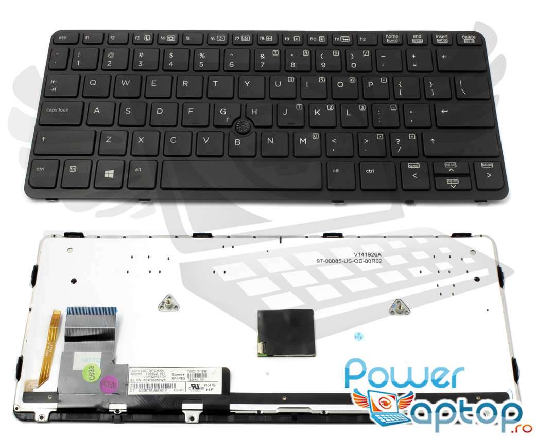 Tastatura HP EliteBook 820 G1 iluminata backlit imagine powerlaptop.ro 2021