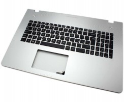 Tastatura Asus  90R-NAL1K4080Y neagra cu Palmrest argintiu iluminata backlit. Keyboard Asus  90R-NAL1K4080Y neagra cu Palmrest argintiu. Tastaturi laptop Asus  90R-NAL1K4080Y neagra cu Palmrest argintiu. Tastatura notebook Asus  90R-NAL1K4080Y neagra cu Palmrest argintiu