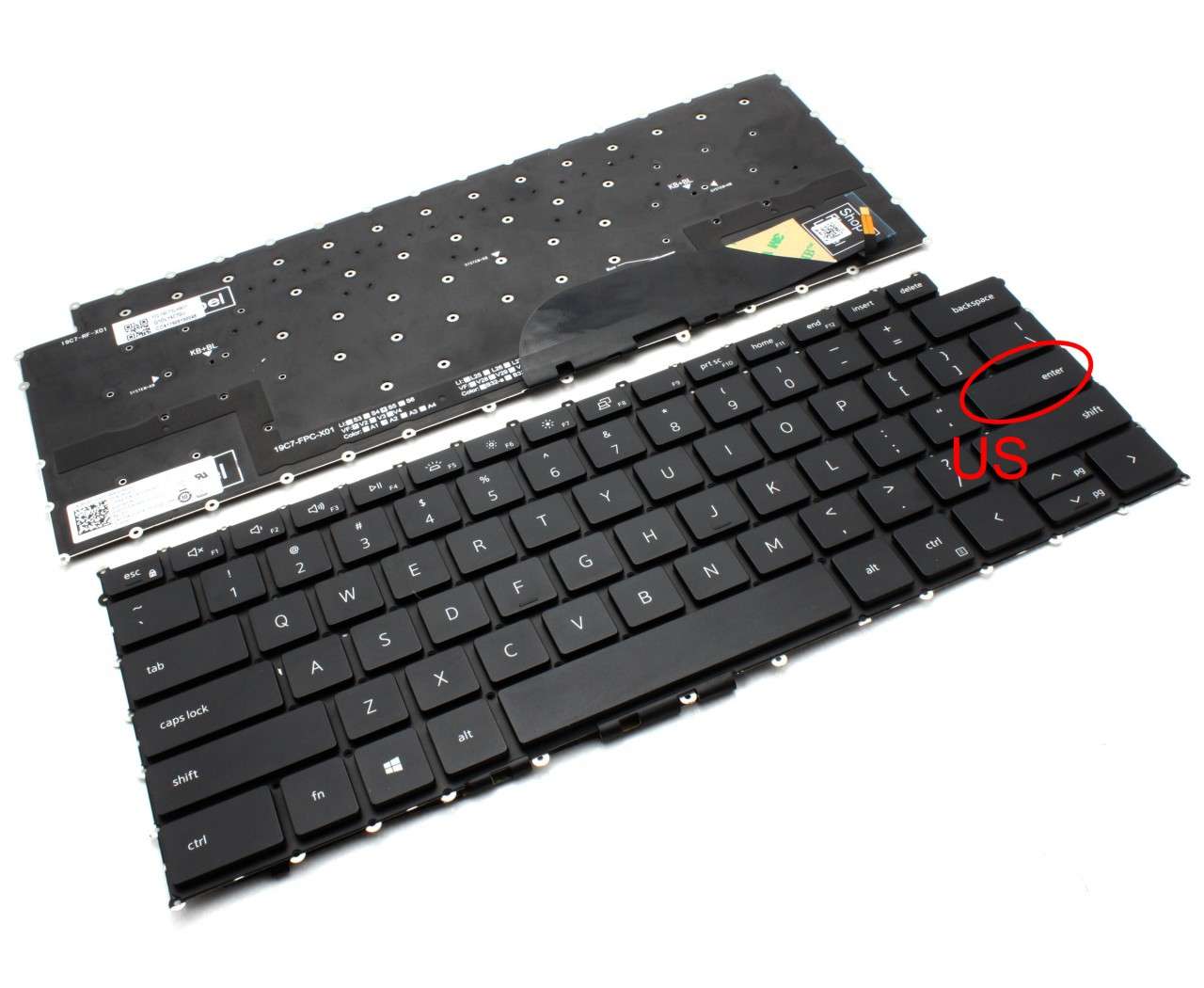 Tastatura Dell Precision 5550 iluminata layout US fara rama enter mic 5550 imagine 2022
