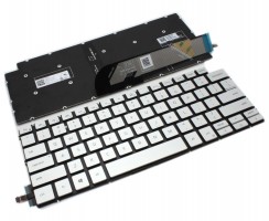 Tastatura Dell Vostro 5491 Argintie iluminata backlit. Keyboard Dell Vostro 5491 Argintie. Tastaturi laptop Dell Vostro 5491 Argintie. Tastatura notebook Dell Vostro 5491 Argintie