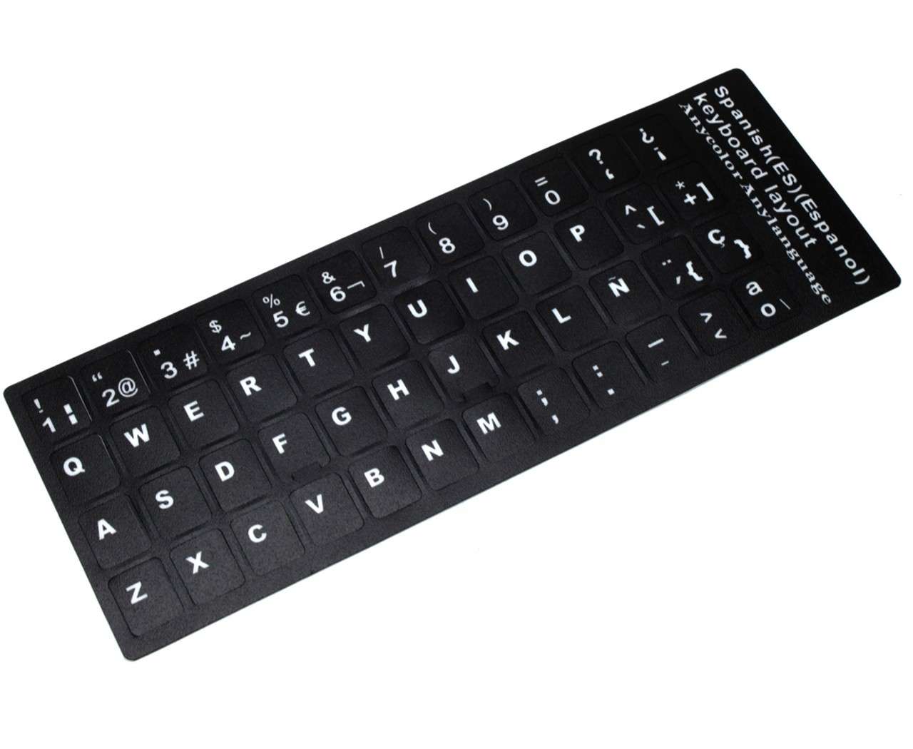 Sticker tastatura laptop layout Spaniola negru powerlaptop.ro imagine noua 2022