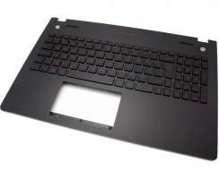 Tastatura Asus  G56JR rosie cu Palmrest negru iluminata backlit. Keyboard Asus  G56JR rosie cu Palmrest negru. Tastaturi laptop Asus  G56JR rosie cu Palmrest negru. Tastatura notebook Asus  G56JR rosie cu Palmrest negru