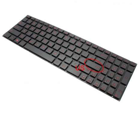 Tastatura Asus MP-11N63US-9202W Neagra cu Taste Rosii. Keyboard Asus MP-11N63US-9202W. Tastaturi laptop Asus MP-11N63US-9202W. Tastatura notebook Asus MP-11N63US-9202W