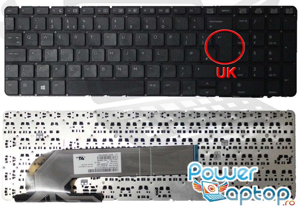 Tastatura HP ProBook 470 G2 layout UK fara rama enter mare 470 470