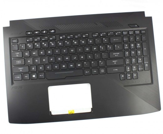 Tastatura Asus 1KAHZZU001M neagra cu Palmrest negru iluminata backlit. Keyboard Asus 1KAHZZU001M neagra cu Palmrest negru. Tastaturi laptop Asus 1KAHZZU001M neagra cu Palmrest negru. Tastatura notebook Asus 1KAHZZU001M neagra cu Palmrest negru