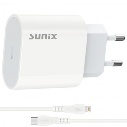 Alimentator USB-C 20W PD Fast Charge Sunix Budget cu cablu USB-C inclus
