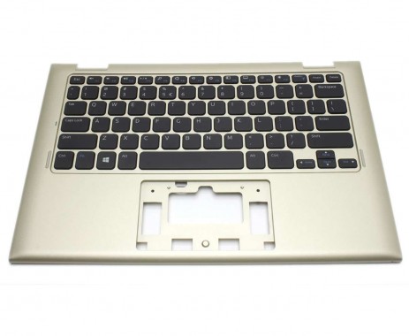 Tastatura Dell  7W4K6 Neagra cu Palmrest auriu. Keyboard Dell  7W4K6 Neagra cu Palmrest auriu. Tastaturi laptop Dell  7W4K6 Neagra cu Palmrest auriu. Tastatura notebook Dell  7W4K6 Neagra cu Palmrest auriu
