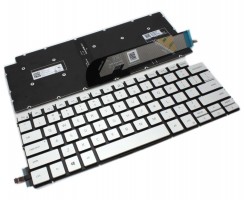 Tastatura Dell 02RVRV Argintie iluminata backlit. Keyboard Dell 02RVRV Argintie. Tastaturi laptop Dell 02RVRV Argintie. Tastatura notebook Dell 02RVRV Argintie