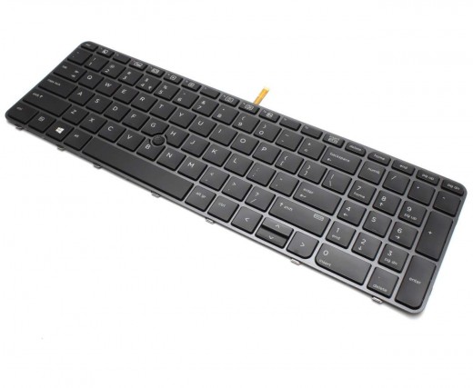 Tastatura HP HPM14N5 Nragra cu rama neagra iluminata backlit. Keyboard HP HPM14N5 Nragra cu rama neagra. Tastaturi laptop HP HPM14N5 Nragra cu rama neagra. Tastatura notebook HP HPM14N5 Nragra cu rama neagra
