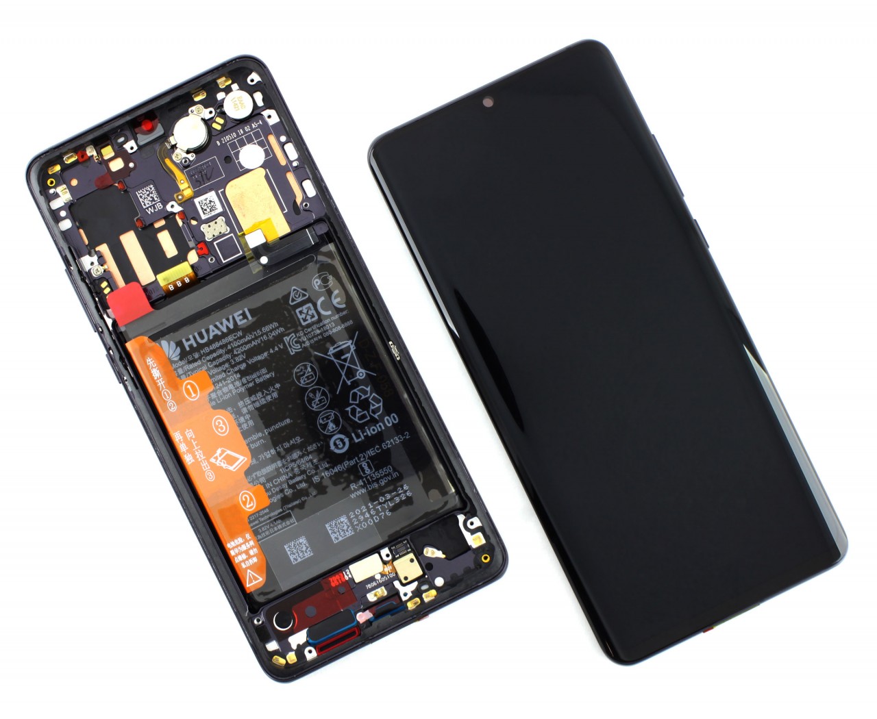 Display Huawei P30 Pro Display Original Service Pack cu Rama Black Negru black imagine Black Friday 2021