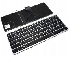 Tastatura HP 9z.nbmbv.101 neagra cu Rama argintie iluminata backlit. Keyboard HP 9z.nbmbv.101 neagra cu Rama argintie. Tastaturi laptop HP 9z.nbmbv.101 neagra cu Rama argintie. Tastatura notebook HP 9z.nbmbv.101 neagra cu Rama argintie