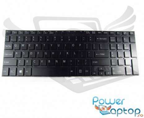 Tastatura Sony Vaio SVF153 neagra iluminata. Keyboard Sony Vaio SVF153. Tastaturi laptop Sony Vaio SVF153. Tastatura notebook Sony Vaio SVF153