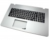 Tastatura Asus  N76VB neagra cu Palmrest argintiu iluminata backlit. Keyboard Asus  N76VB neagra cu Palmrest argintiu. Tastaturi laptop Asus  N76VB neagra cu Palmrest argintiu. Tastatura notebook Asus  N76VB neagra cu Palmrest argintiu