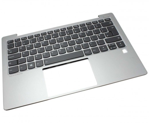 Tastatura Lenovo IdeaPad S530-13I Gri cu Palmrest Argintiu si Orificiu Amprenta iluminata backlit. Keyboard Lenovo IdeaPad S530-13I Gri cu Palmrest Argintiu si Orificiu Amprenta. Tastaturi laptop Lenovo IdeaPad S530-13I Gri cu Palmrest Argintiu si Orificiu Amprenta. Tastatura notebook Lenovo IdeaPad S530-13I Gri cu Palmrest Argintiu si Orificiu Amprenta
