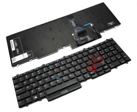 Tastatura Dell Latitude E5570 iluminata. Keyboard Dell Latitude E5570. Tastaturi laptop Dell Latitude E5570. Tastatura notebook Dell Latitude E5570