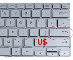 Tastatura Gri Asus Zenbook Flip 14 UM462 iluminata layout US fara rama enter mic