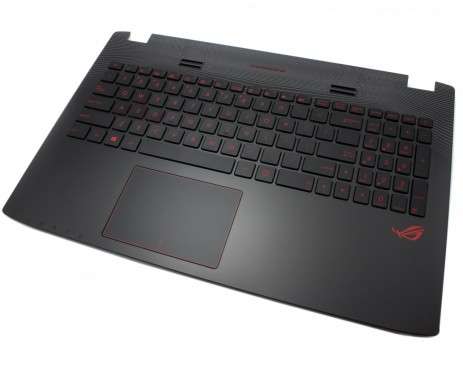 Tastatura Asus  GL552JX neagra cu Palmrest negru iluminata backlit. Keyboard Asus  GL552JX neagra cu Palmrest negru. Tastaturi laptop Asus  GL552JX neagra cu Palmrest negru. Tastatura notebook Asus  GL552JX neagra cu Palmrest negru
