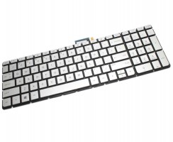 Tastatura HP  V150602CK1 argintie iluminata. Keyboard HP  V150602CK1. Tastaturi laptop HP  V150602CK1. Tastatura notebook HP  V150602CK1