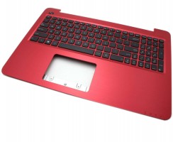 Tastatura Asus F556U neagra cu Palmrest Rosu. Keyboard Asus F556U neagra cu Palmrest Rosu. Tastaturi laptop Asus F556U neagra cu Palmrest Rosu. Tastatura notebook Asus F556U neagra cu Palmrest Rosu