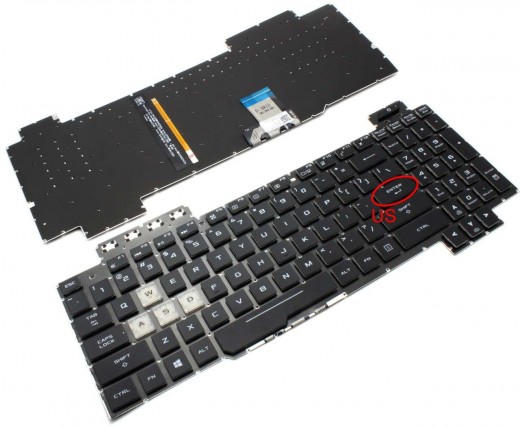 Tastatura Asus AEBKLU030 Neagra cu Iluminare Alba. Keyboard Asus AEBKLU030. Tastaturi laptop Asus AEBKLU030. Tastatura notebook Asus AEBKLU030