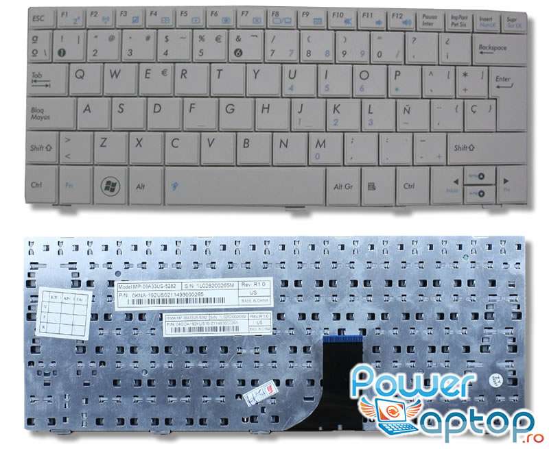 Tastatura Asus Eee PC 1005HE alba
