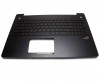 Tastatura Asus R552JK neagra cu Palmrest neagra iluminata backlit. Keyboard Asus R552JK neagra cu Palmrest neagra. Tastaturi laptop Asus R552JK neagra cu Palmrest neagra. Tastatura notebook Asus R552JK neagra cu Palmrest neagra